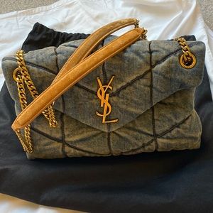 Saint Laurent small Lou Lou denim shoulder back